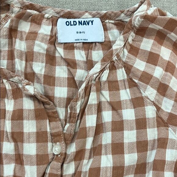 Old Navy Kids Matching Set in Brown and White Checkered - Picture 2 of 2